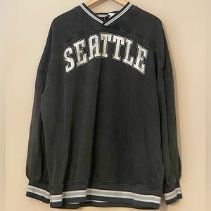 Oversized sweatshirt Seattle jersey style, grey, H&M